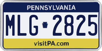 PA license plate MLG2825