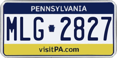 PA license plate MLG2827