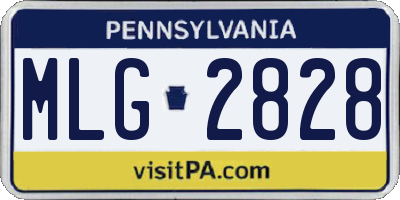 PA license plate MLG2828