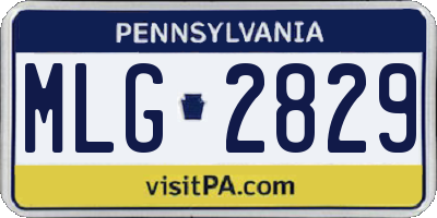 PA license plate MLG2829