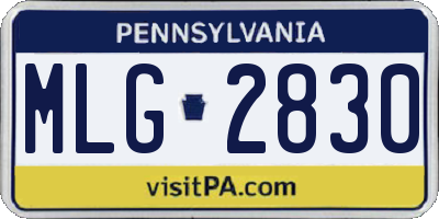 PA license plate MLG2830