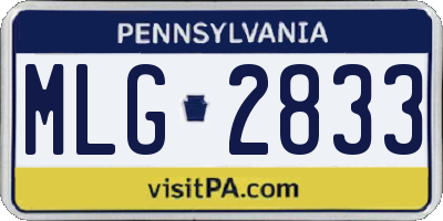 PA license plate MLG2833