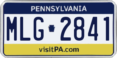 PA license plate MLG2841