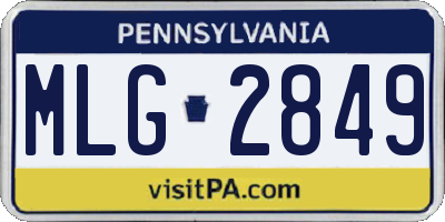 PA license plate MLG2849