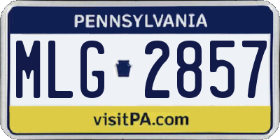 PA license plate MLG2857