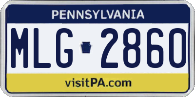 PA license plate MLG2860