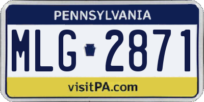 PA license plate MLG2871