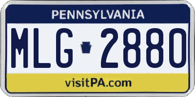 PA license plate MLG2880