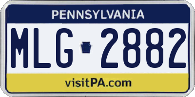 PA license plate MLG2882