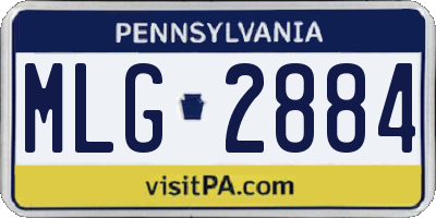 PA license plate MLG2884
