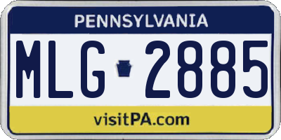 PA license plate MLG2885