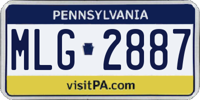 PA license plate MLG2887
