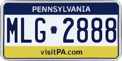 PA license plate MLG2888