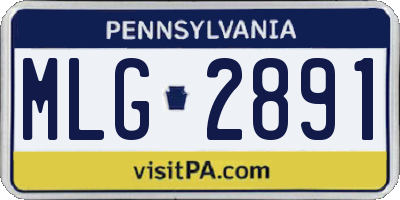 PA license plate MLG2891