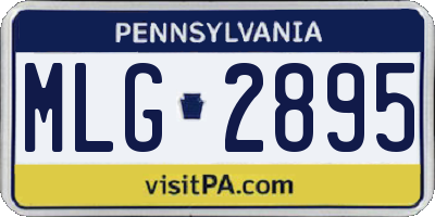 PA license plate MLG2895