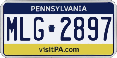 PA license plate MLG2897