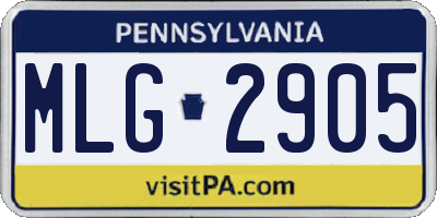 PA license plate MLG2905