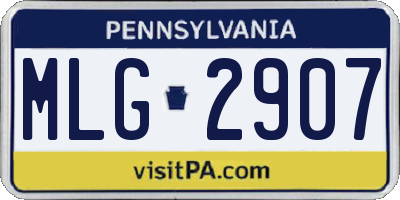 PA license plate MLG2907