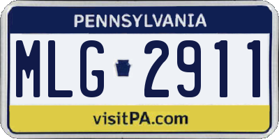 PA license plate MLG2911
