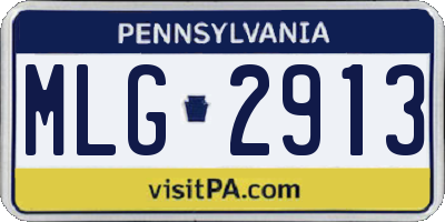 PA license plate MLG2913