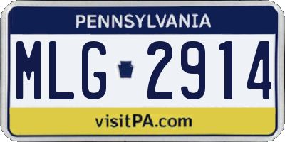PA license plate MLG2914