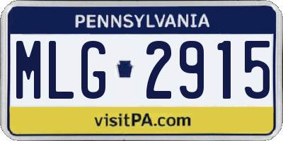 PA license plate MLG2915