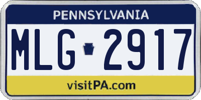 PA license plate MLG2917