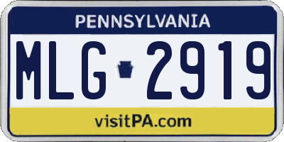 PA license plate MLG2919