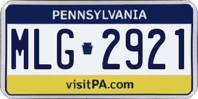PA license plate MLG2921