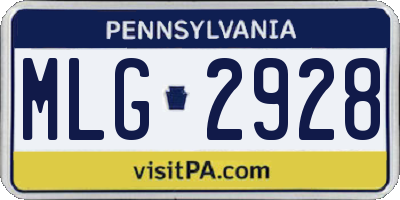 PA license plate MLG2928