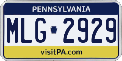 PA license plate MLG2929
