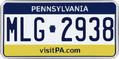 PA license plate MLG2938