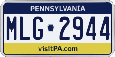 PA license plate MLG2944
