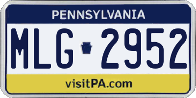 PA license plate MLG2952