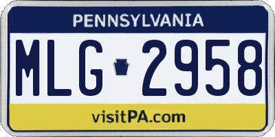 PA license plate MLG2958