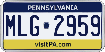 PA license plate MLG2959