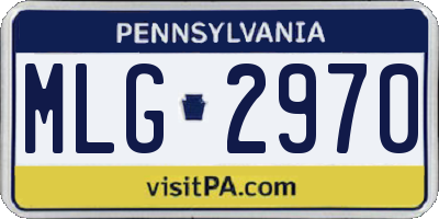 PA license plate MLG2970