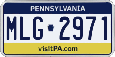 PA license plate MLG2971