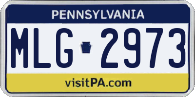PA license plate MLG2973