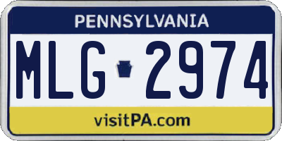 PA license plate MLG2974