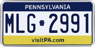 PA license plate MLG2991