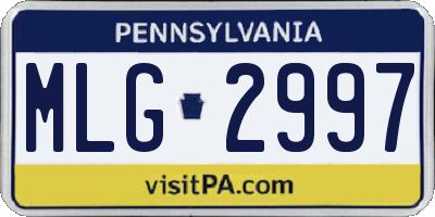 PA license plate MLG2997
