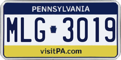 PA license plate MLG3019