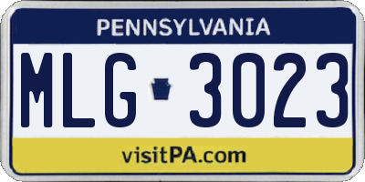 PA license plate MLG3023