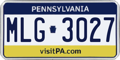PA license plate MLG3027