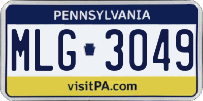 PA license plate MLG3049