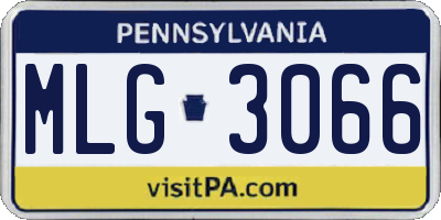 PA license plate MLG3066