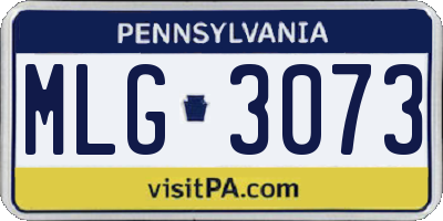 PA license plate MLG3073