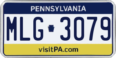 PA license plate MLG3079