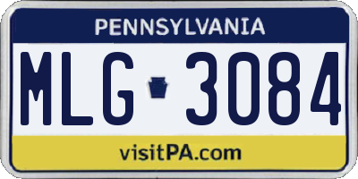 PA license plate MLG3084
